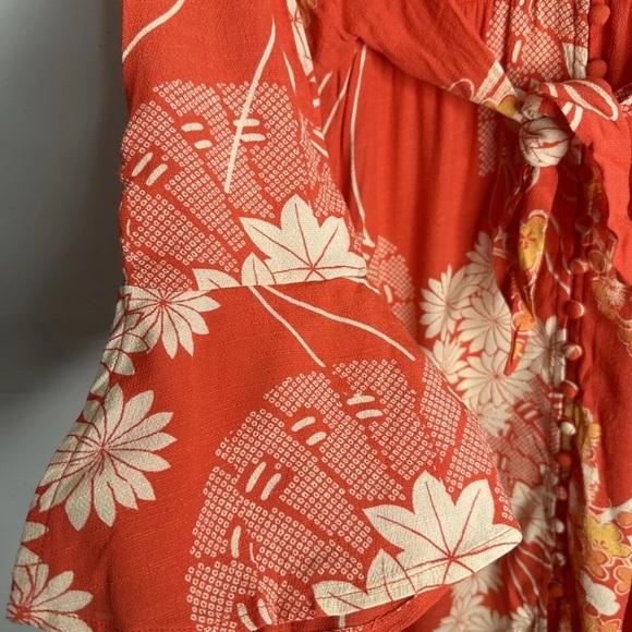 Free People Hot Pepper Combo Mixed Print Twist Dress - Picture 5 of 6